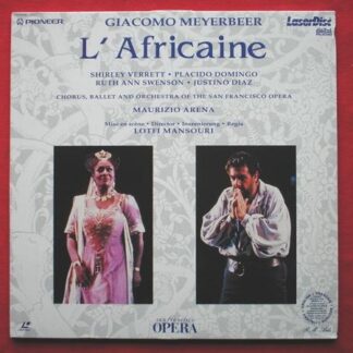 Giacomo Meyerbeer L'Aficaine 2xLD Pioneer PLMCD00601 M/EX 1992 double 12 laser disc, with Shirley Verrett & Placido Domingo, Chorus Ballet & Orchestra of San Fransico Opera, conducted by Maurizio Arena
