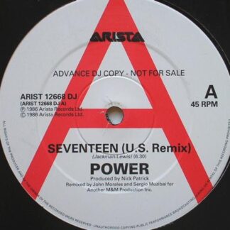Power Seventeen 12" Arista ARIST12668DJ EX 1986 12 inch, promo