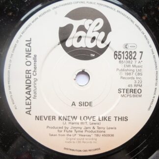 Alexander O'Neal Never Knew Love Like This 7" Tabu 6513827 EX 1987