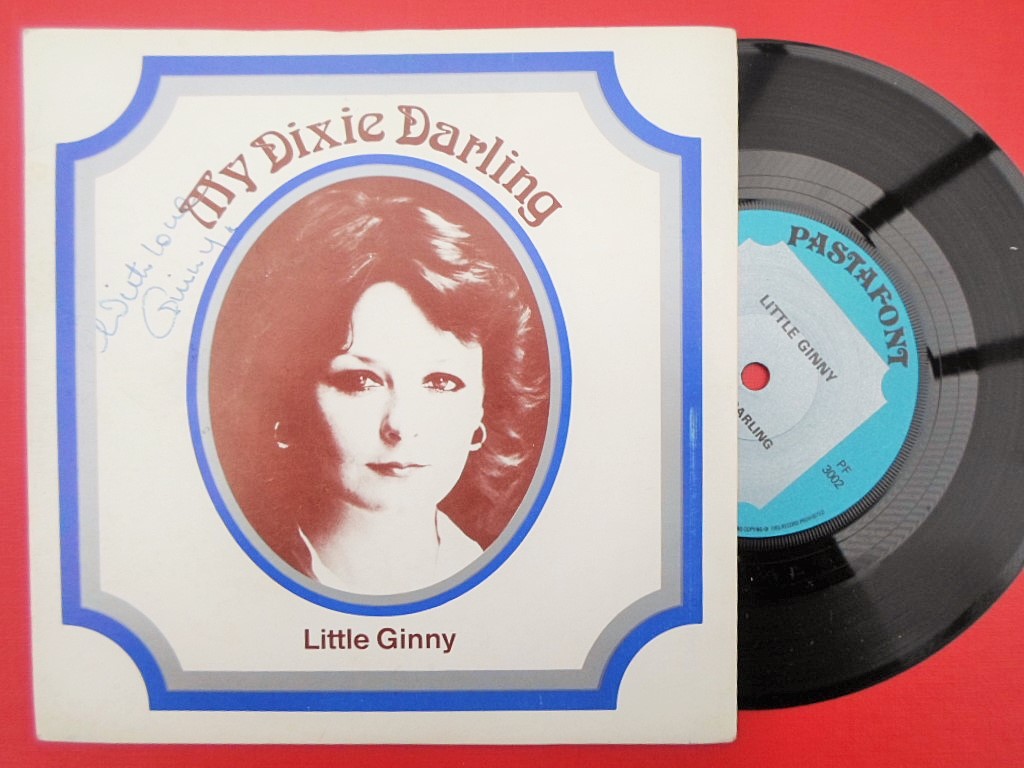 Little Ginny My Dixie Darling 7" Pastafont PF3002 EX/EX 1981 picture sleeve, signed, French pressing