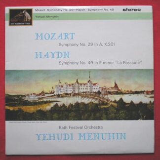 Yehudi Menuhin Mozart Sympony No 29 & Haydn Symphony No 49 LP HMV ASD595 EX/EX 1964 semi-circle label, with Bath Festival Orchestra