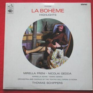 Thomas Schippers Highlights From La Boheme LP HMV ASD2271 EX/EX 1966 with Mirella Freni & Nicolai Gedda