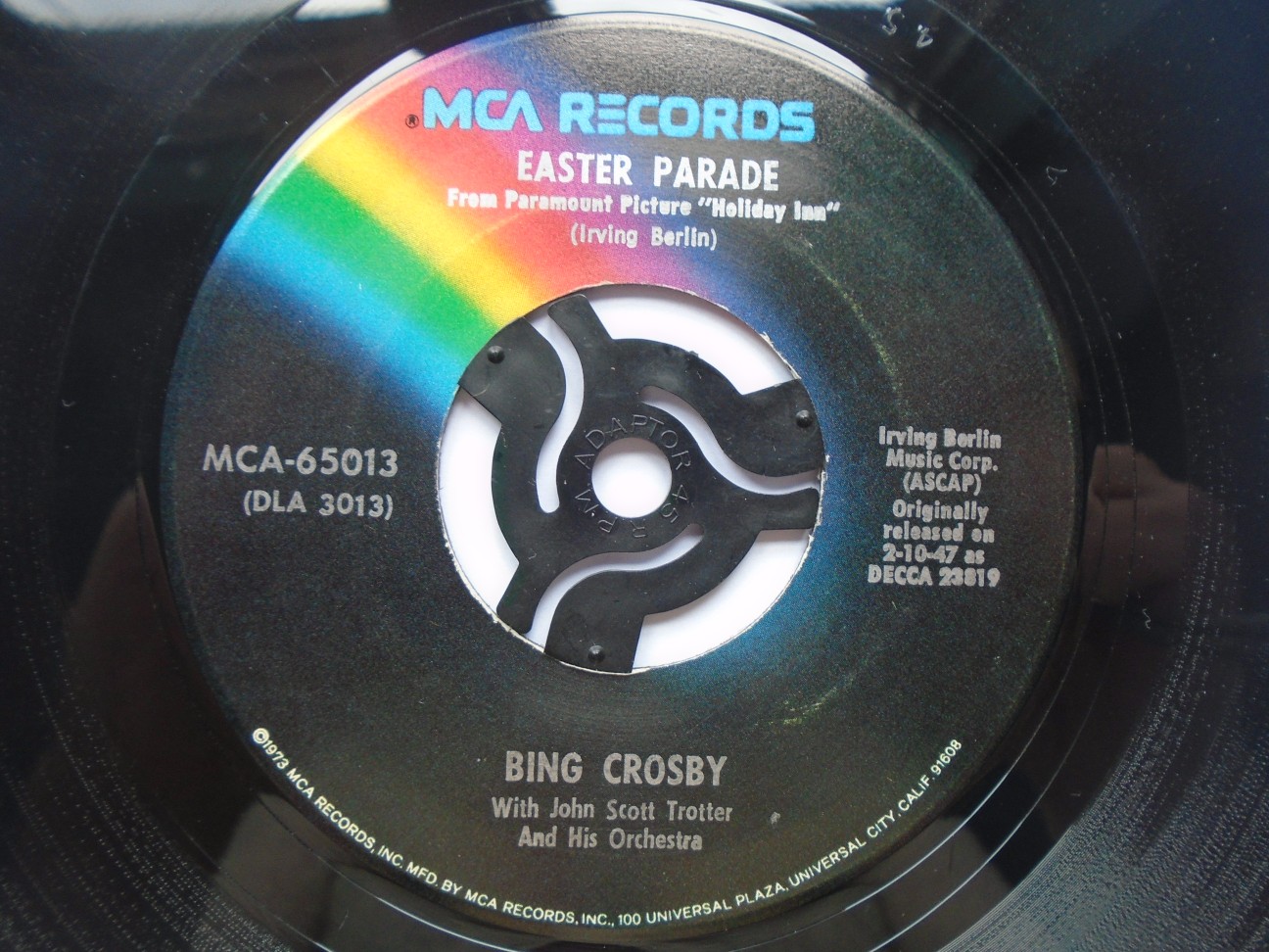 Bing Crosby Easter Parade 7" MCA MCA65013 EX/EX 1970s picture sleeve, US pressing