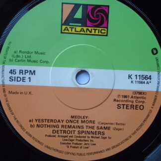 Detroit Spinners Yesterday Once More 7" Atlantic K11564 EX 1981