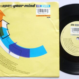 808 State Lift 7" ZTT ZANG20 EX/G 1991 picture sleeve has water damage