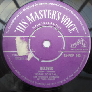 Victor Soverall Beloved 7" HMV POP443 VG 1958