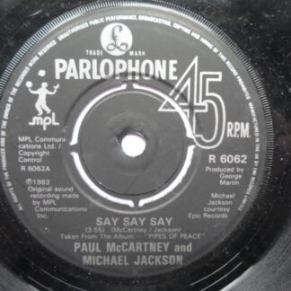 Paul McCartney Say Say Say 7" Parlophone R6062 EX 1983 a-side with Michael Jackson