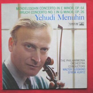 Yehudi Menuhin Mendelssohn Concerto In E Minor Bruch Concerto No 1 In G Minor LP HMV ASD334 EX/EX 1970s