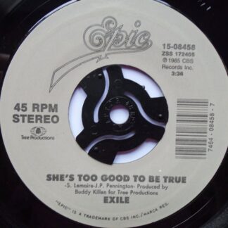 Exile She's Too Good To Be True 7" Epic 15-08458 EX 1985 US pressing, Hall of Fame series