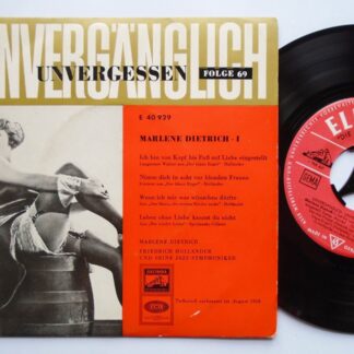 Marlene Dietrich Unverganglich Unvergessen Folge 69 EP Electrola E40929 EX/EX 1958 picture sleeve, German pressing