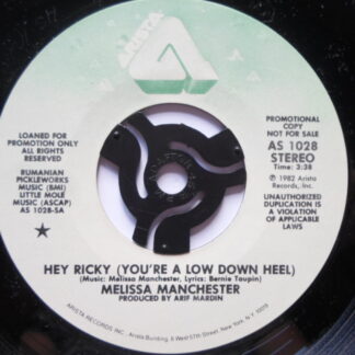 Melissa Manchester Hey Ricky 7" Arista AS1028 EX 1982 US pressing, demo
