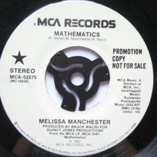 Melissa Manchester Mathematics 7" MCA MCA52575 EX 1985 US pressing, demo