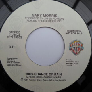 Gary Morris 100% Chance Of Rain 7" Warner Bros 728823 EX 1985 US pressing, demo