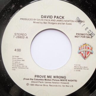 David Pack Prove Me Wrong 7" Warner Bros 728802 EX 1985 US pressing, demo