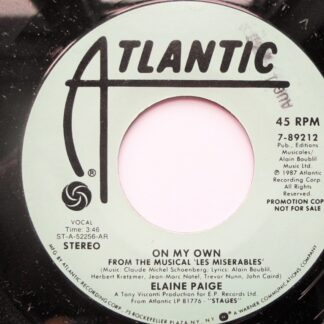 Elaine Paige On My Own 7" Atlantic 789212 EX 1987 US pressing, demo