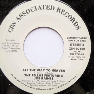 Joe Raines All The Way To Heaven 7" CBS Associated ZS407150 EX 1987 US pressing, demo, with The Fellas