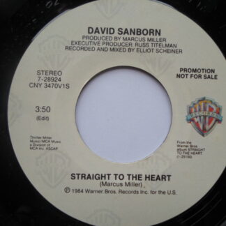 David Sanborn Straight To The Heart 7" Warner Bros 728924 EX 1984 US pressing, demo