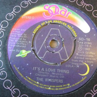 Whispers It's A Love Thing 7" Solar SO16 EX 1980