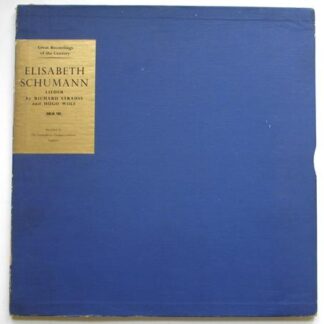 Elizabeth Schumann Leider LP HMV COLH102 EX/VG 1950s with booklet, Great Recordings Of The Century series