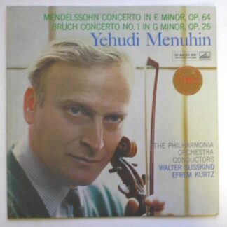 Yehudi Menuhin Mendelssohn Concerto In E Minor Bruch Concerto No 1 In G Minor LP HMV ASD334 EX/EX 1960s red semi circle label