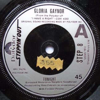 Gloria Gaynor Tonight 7" Steppin Out STEP8 EX 1979 there is 2mm drill hole in label rim