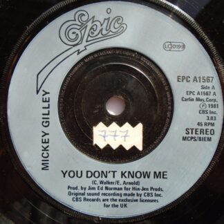 Mickey Gilley You Don't Know Me 7" Epic EPCA1567 EX 1980 there is 2mm drill hole in label rim