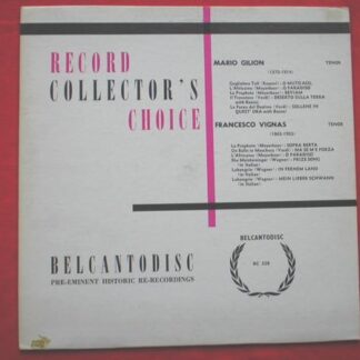 Mario Gillion Mario Gillion LP Belcantodisc BC228 EX/EX 1960s US pressing, side two by Francesco Vignas