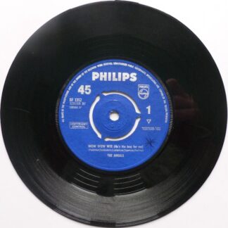 Angels Wow Wow Wee He's The Boy For Me 7" Philips BF1312 VG 1964 record looks VG- it has odd non-audible marks and plays EX, side two label has some rubbing, there is a handwritten star on both sides of the label