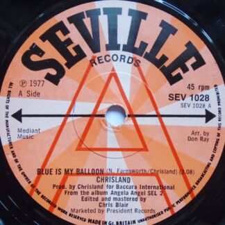 Chrisland Blue Is My Balloon 7" Seville SEV 1028 EX 1977 demo, there is a non-audible mark on side one