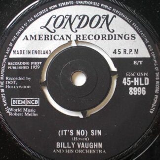 Billy Vaughn It's No Sin 7" London HLD8996 EX 1959