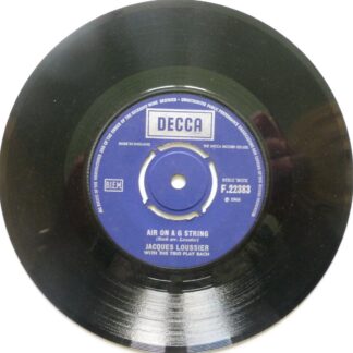 Jacques Loussier Air On A Gee String 7" Decca F22383 EX 1970s boxed Decca logos