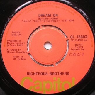 Righteous Brothers Dream On 7" Capitol CL15803 EX 1974