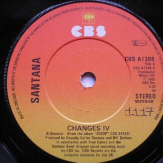 Santana Changes IV 7" CBS CBSA1388 EX 1981 there is handwritten number on label and 2mm drill hole in label rim