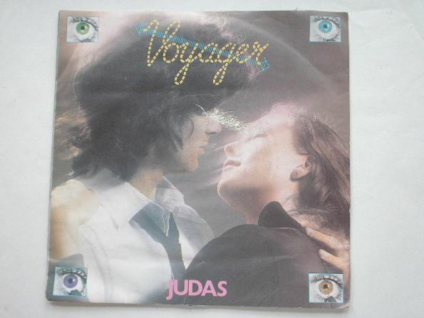 Voyager Judas 7" Mountain TOP46 EX/VG 1979 picture sleeve, there is 2mm drill hole in label rim