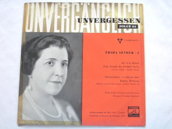Frida Leider Frida Leider EP Electrola 7EGW8471 EX /G 1950s picture sleeve is sellotaped at edges, German pressing