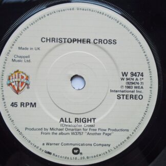 Christopher Cross All Right 7" Warner Bros W9843 EX 1983