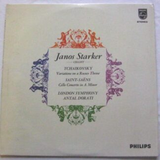 Janos Starker Tchaikovsky Saint Saens LP Philips SAL3559 G/EX 1964 vinyl is only GOOD because there is seven minute audible scratch near the start of side two, otherwise it would be EX-"