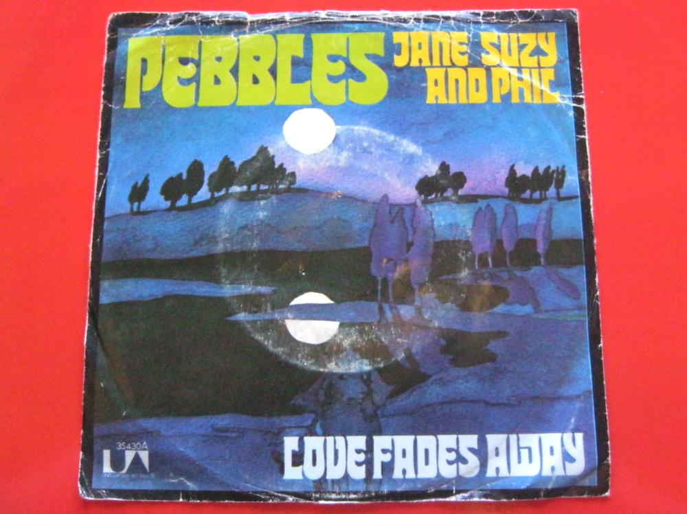 Pebbles Jane Suzy & Phil 7" United Artists UA35430 EX/G 1973 picture sleeve, German pressing, record is EX, sleeve is GOOD because it is very heavily creased