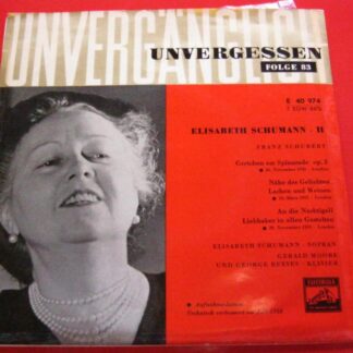 Elizabeth Schumann Unvergessen EP Electrola FOLGE83 EX/VG 1958 there are marks on edges of wraparound picture sleeve from removed sellotape, German pressing