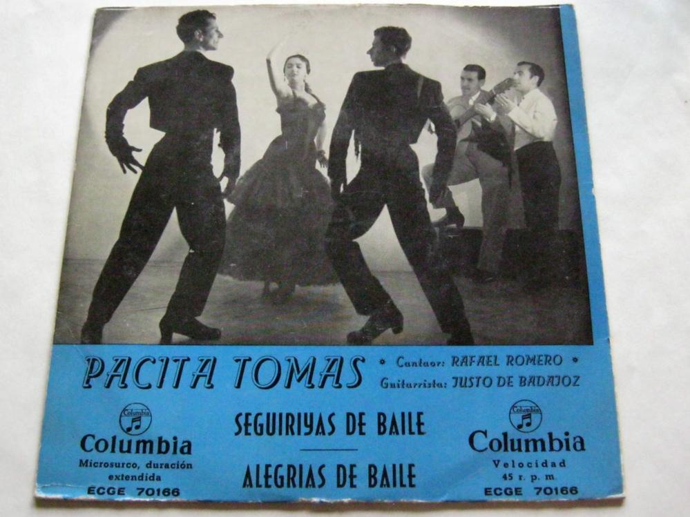 Pacita Tomas Seguiriyas De Baile EP Columbia ECGE70166 EX/VG 1960s picture sleeve, Spanish pressing