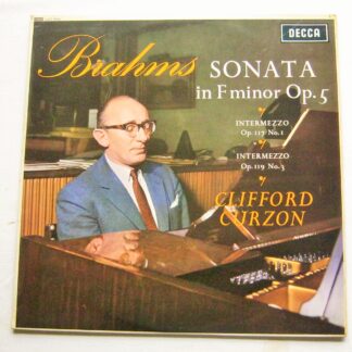 Clifford Curzon Brahms Sonata LP Decca LXT6041 EX/VG 1963 sleeve is slightly browned on rear