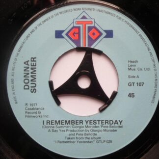 Donna Summer I Remember Yesterday 7" GTO GT107 EX 1977