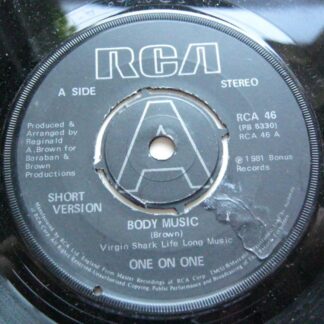 One On One Body Music 7" RCA RCA46 EX 1981 there is small sticker mark on side one label