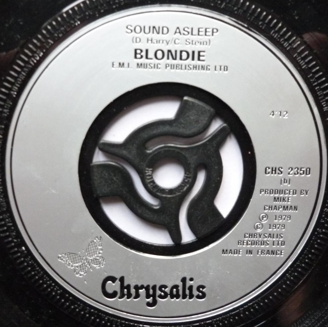 Blondie Dreaming 7" Chrysalis CHS2350 EX/VG 1979 UK pressing with machine-cut centre - sleeve printed in France - Image 5