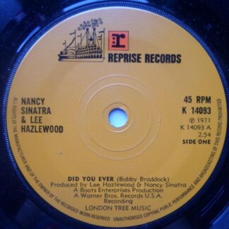 Nancy Sinatra & Lee Hazlewood Did You Ever 7" Reprise K14093 EX 1971