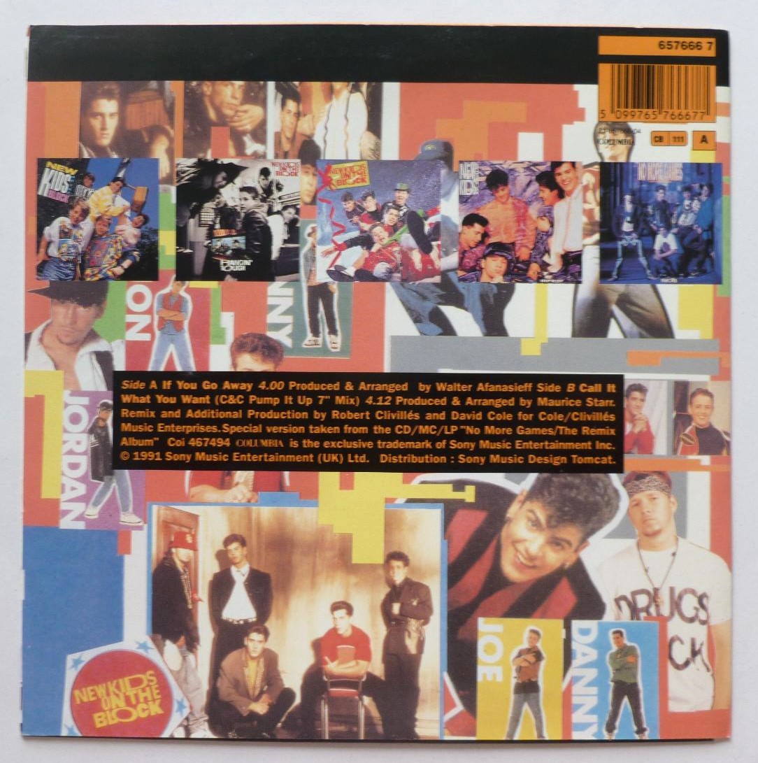 New Kids On The Block If You Go Away 7" Columbia 6576667 EX/EX 1991 picture sleeve, made in Holland - Image 3