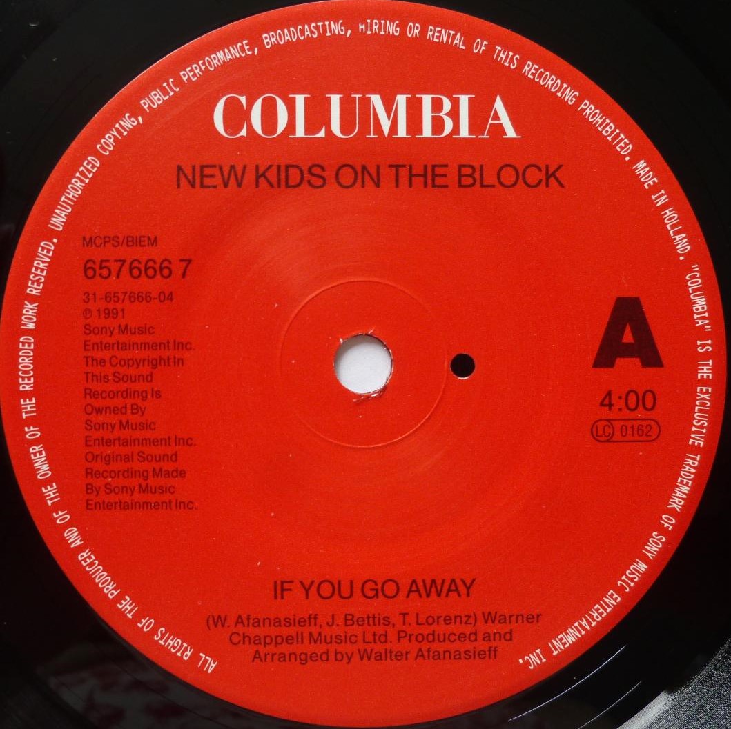 New Kids On The Block If You Go Away 7" Columbia 6576667 EX/EX 1991 picture sleeve, made in Holland - Image 4