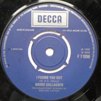 Bridie Gallagher I Found You Out 7" Decca F11096 EX 1960s