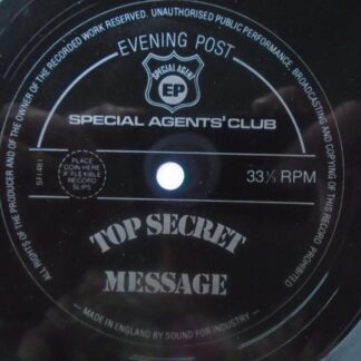 Special Agents Club - Top Secret Message flexi Sound For Industry SFI481 EX 1970s 7-inch flexidisc