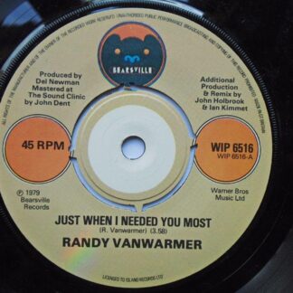 Randy Vanwarmer Just When I Needed You Most 7" Bearsville WIP6516 EX 1979